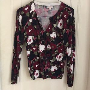 Pink purple green white Merona cardigan xs